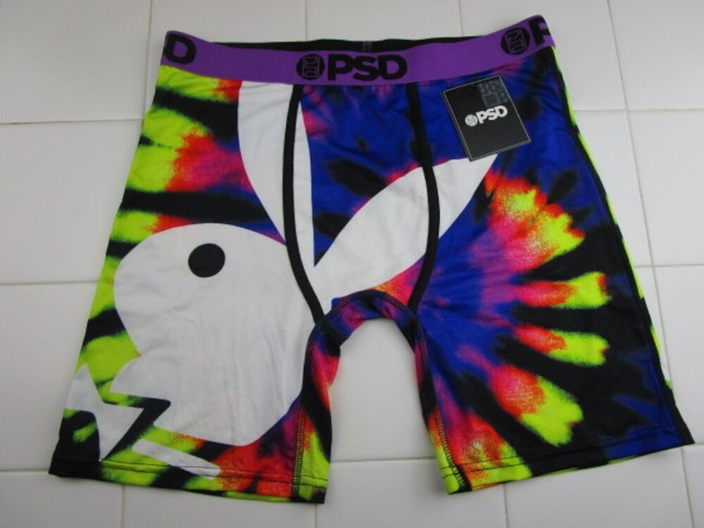PSD x Playboy White‎ Bunny Playboy Neon Dye Men's Large Underwear Boxer Briefs